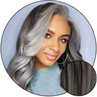 Gorgeous Gray Relaxed Natural - Clip In Hair Extensions True and Pure Texture