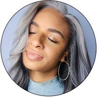 Gorgeous Gray Relaxed Natural - Natural Hair Extensions True and Pure Texture