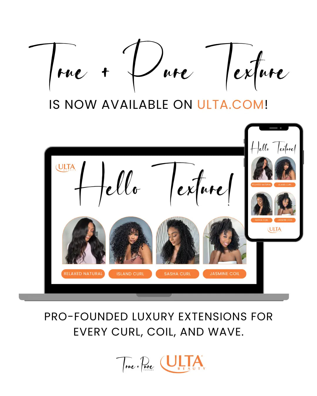 True + Pure Texture Luxury Natural Hair Extensions is now available online at Ulta Beauty