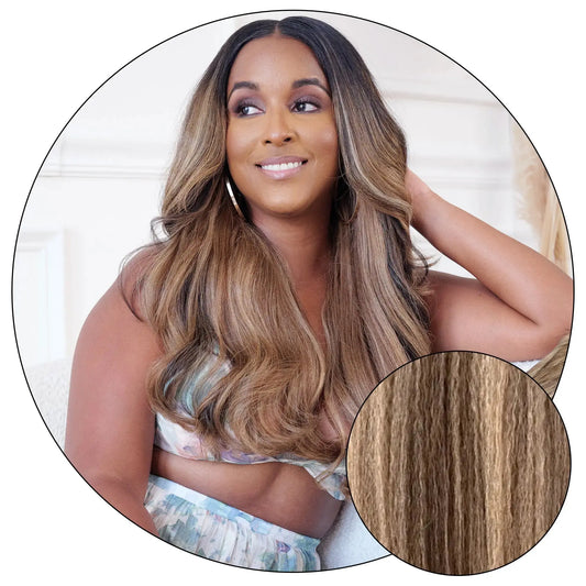 BLONDE-BROWN RELAXED NATURAL CLIP IN HAIR EXTENSIONS True and Pure Texture