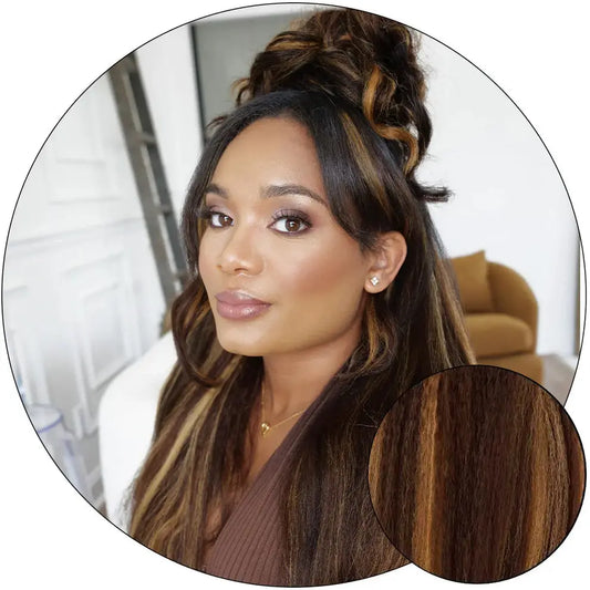BROWN-BLONDE RELAXED NATURAL - 4X4 LACE CLOSURE True and Pure Texture