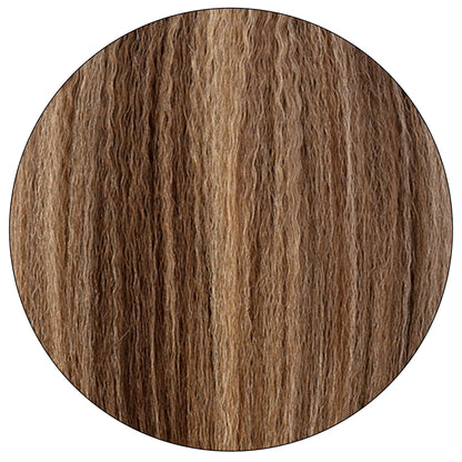 True and Pure Texture Blonde Brown 4/27 relaxed natural kinky straight hair extensions texture close-up swatch showing brown to blonde ombre pattern