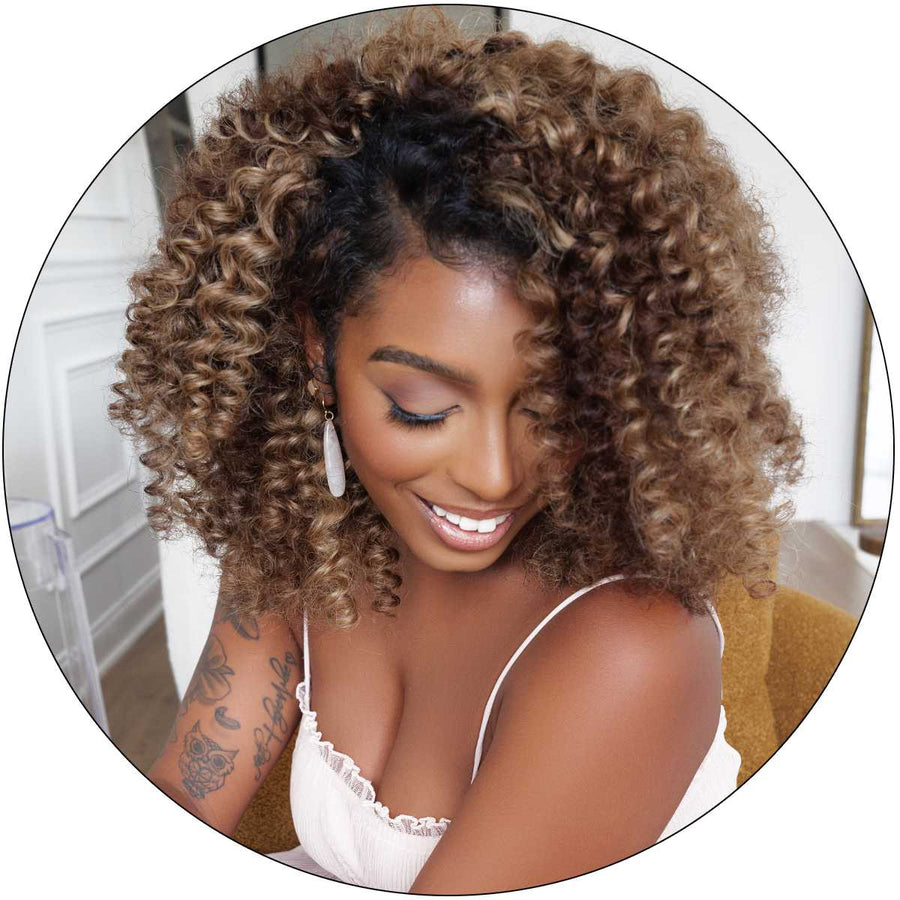 Blonde-Brown Sasha Curl - Natural Hair Extensions True and Pure Texture