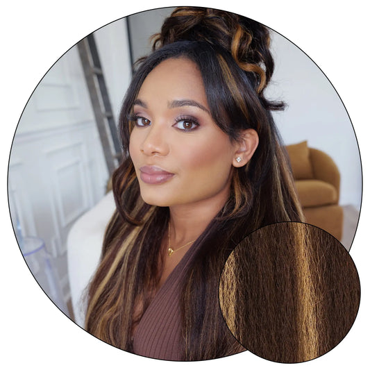 Brown-Blonde  Relaxed Natural – 4x4 Lace Closure Kinky Texture True and Pure Texture