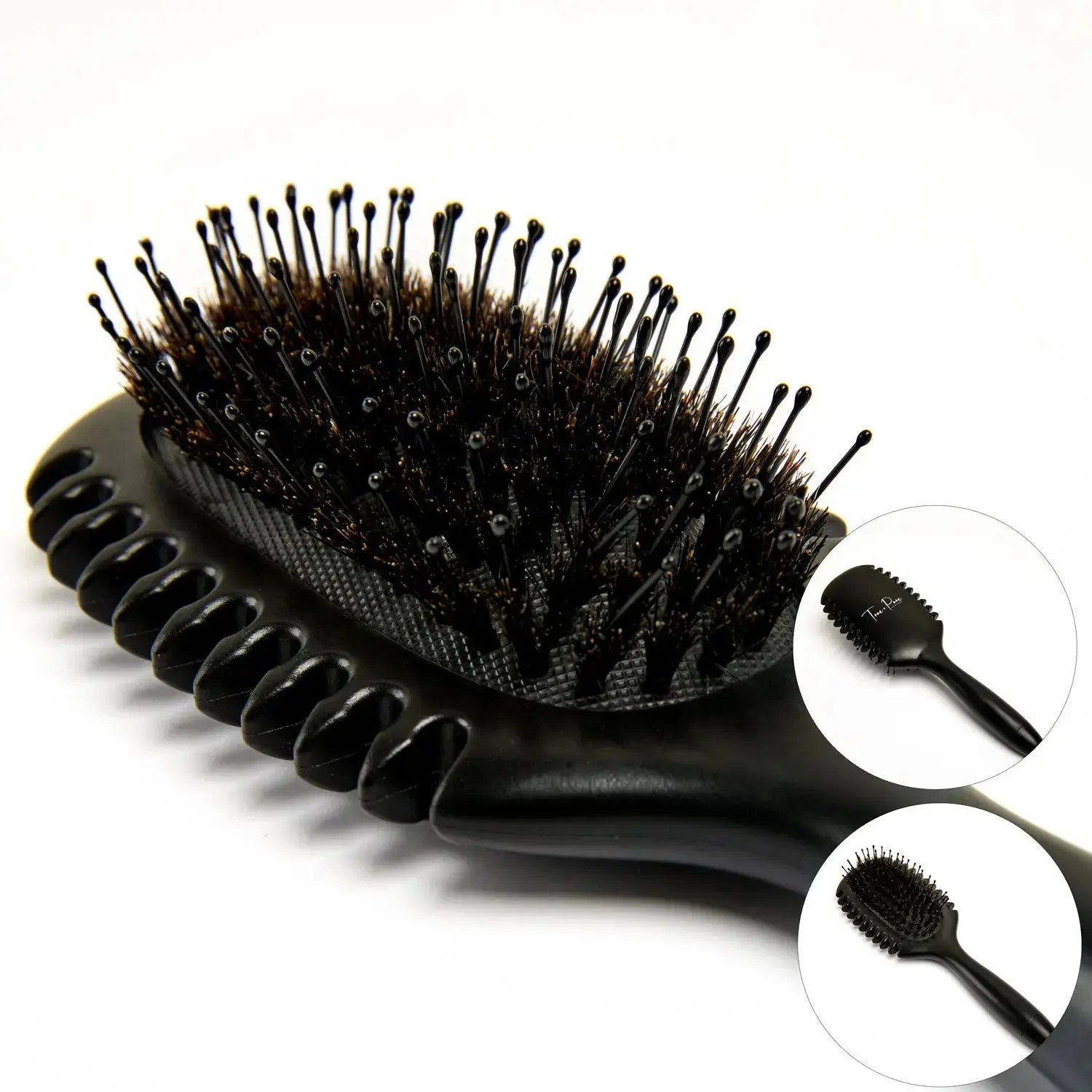 True Detangle Pro Brush with flexible bristles for natural, textured, and curly hair – reduces breakage and detangles effortlessly