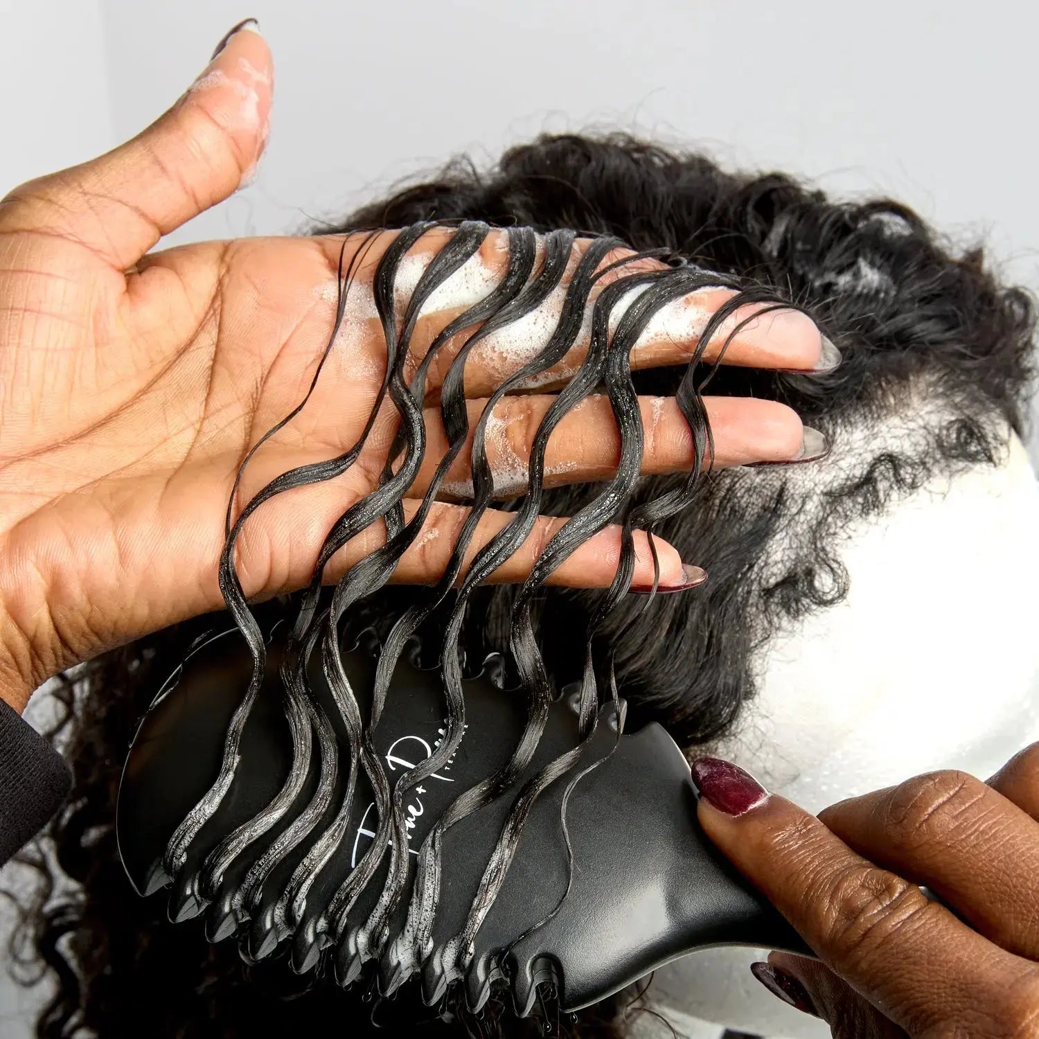 True Detangle Pro Brush with flexible bristles for natural, textured, and curly hair – reduces breakage and detangles effortlessly