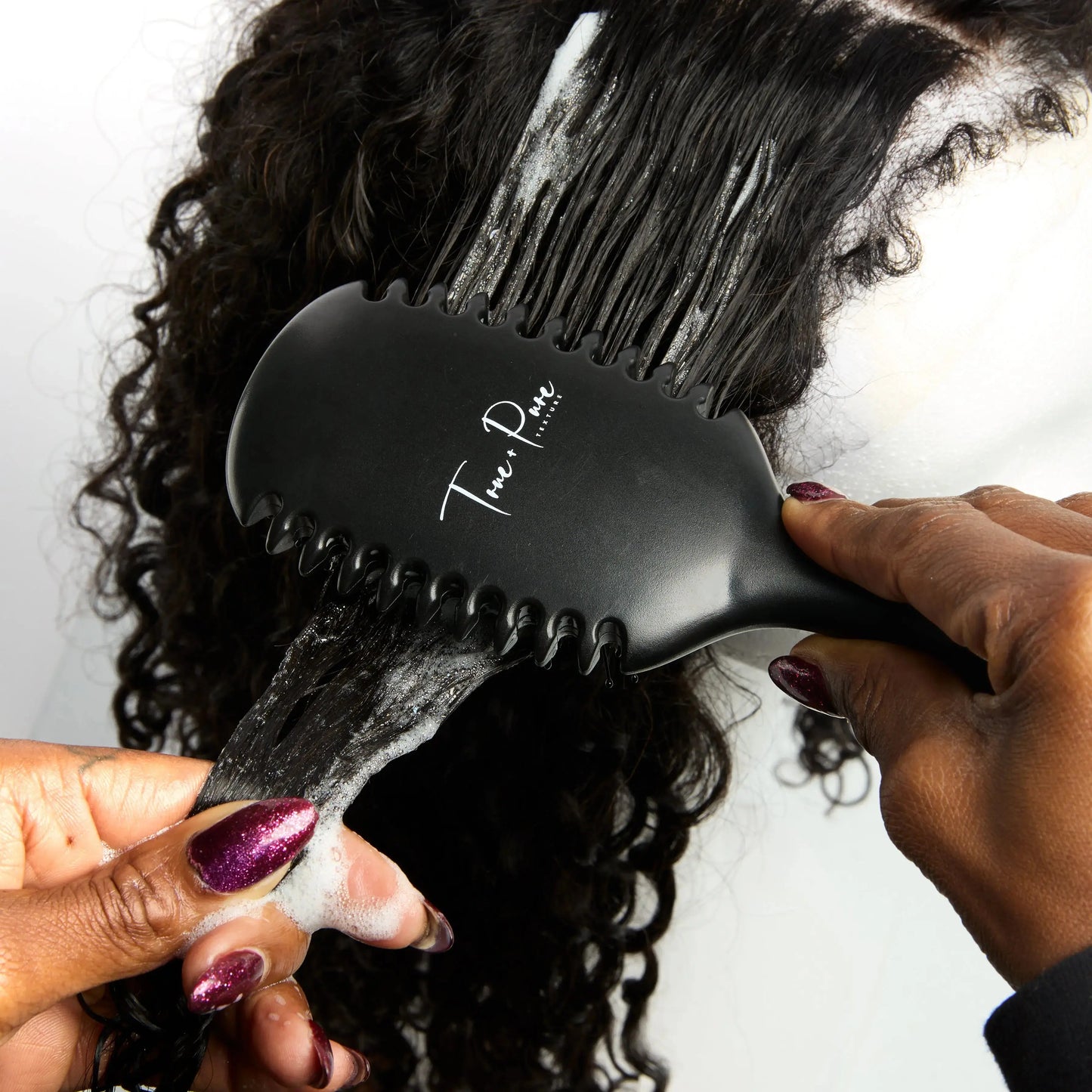 True Detangle Pro Brush with flexible bristles for natural, textured, and curly hair – reduces breakage and detangles effortlessly