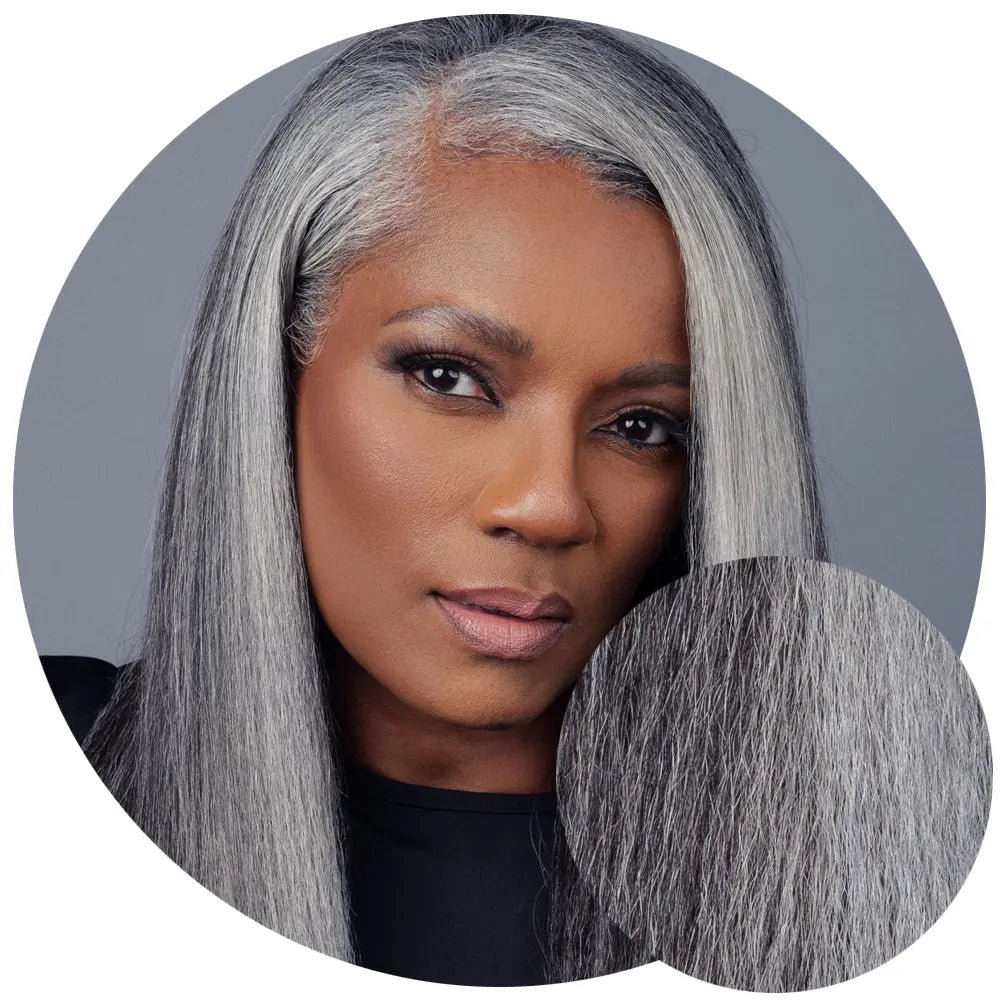 Gray Clip In Hair Extensions - True and Pure Texture
