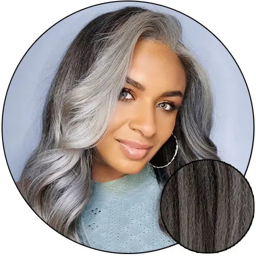 Gorgeous Gray Relaxed Natural - Natural Hair Extensions True and Pure Texture