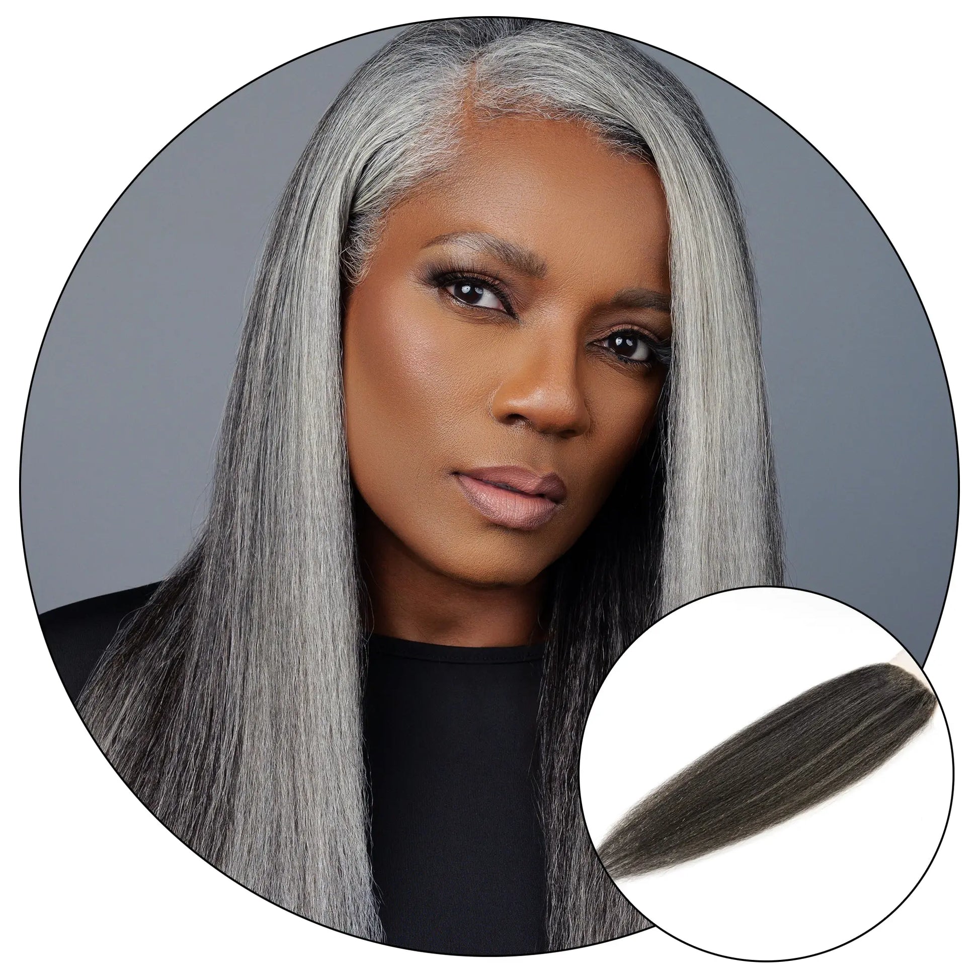 Gorgeous Gray Relaxed Natural 4x4 Lace Closure – Natural Blowout Kinky Straight True and Pure Texture