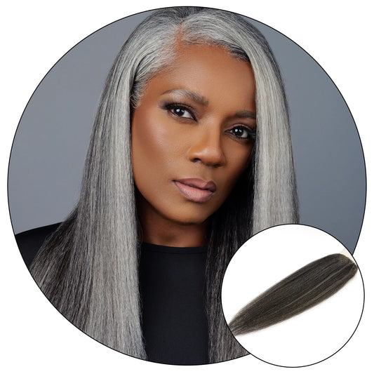 Gorgeous Gray Relaxed Natural 4x4 Lace Closure – Natural Blowout Kinky Straight True and Pure Texture
