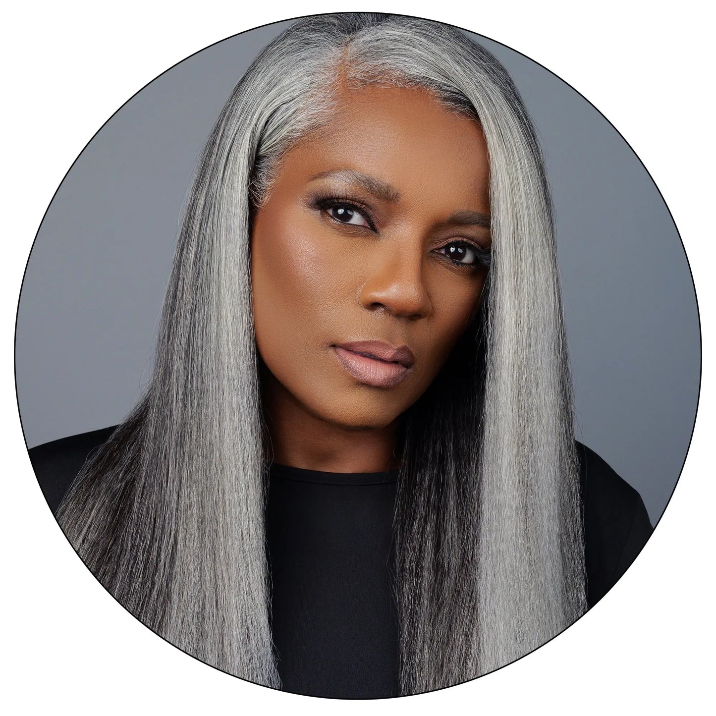 Gorgeous Gray Relaxed Natural Extensions –  Natural Blowout Kinky Straight True and Pure Texture