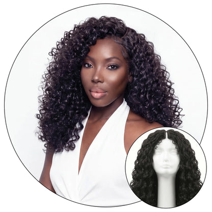 Island Curl loose curly TruPart luxury V part U part wig seamless natural curly blend better than half wig