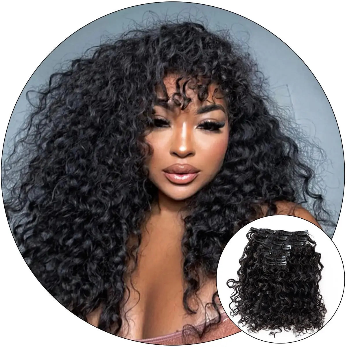 Clip-on hair extensions clip-in hair extensions dark brown. – Irresistible Me main image 3