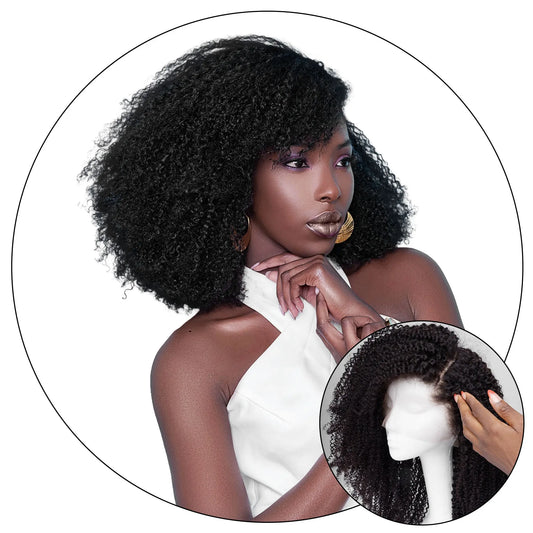 Jasmine Coil 4x4 lace closure wig, 4C kinky curly afro texture human hair by True and Pure Texture