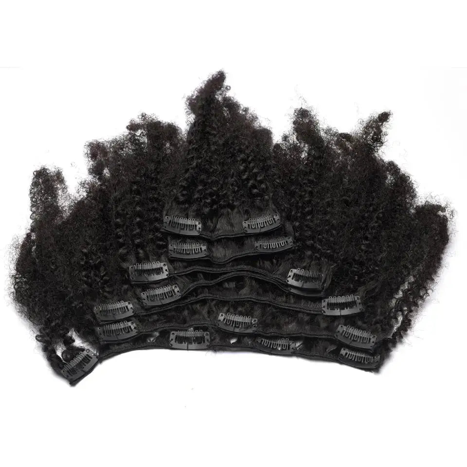 Jasmine Coil clip-in hair extensions, kinky curly 4C afro texture for natural hair by True and Pure Texture