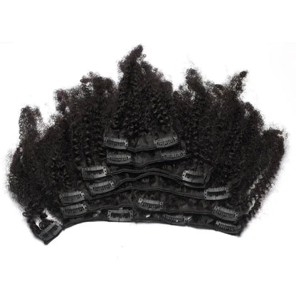 Jasmine Coil clip-in hair extensions, kinky curly 4C afro texture for natural hair by True and Pure Texture