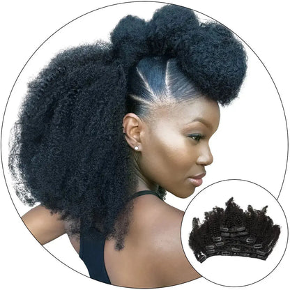 Jasmine Coil clip-in hair extensions, kinky curly 4C afro texture for natural hair by True and Pure Texture