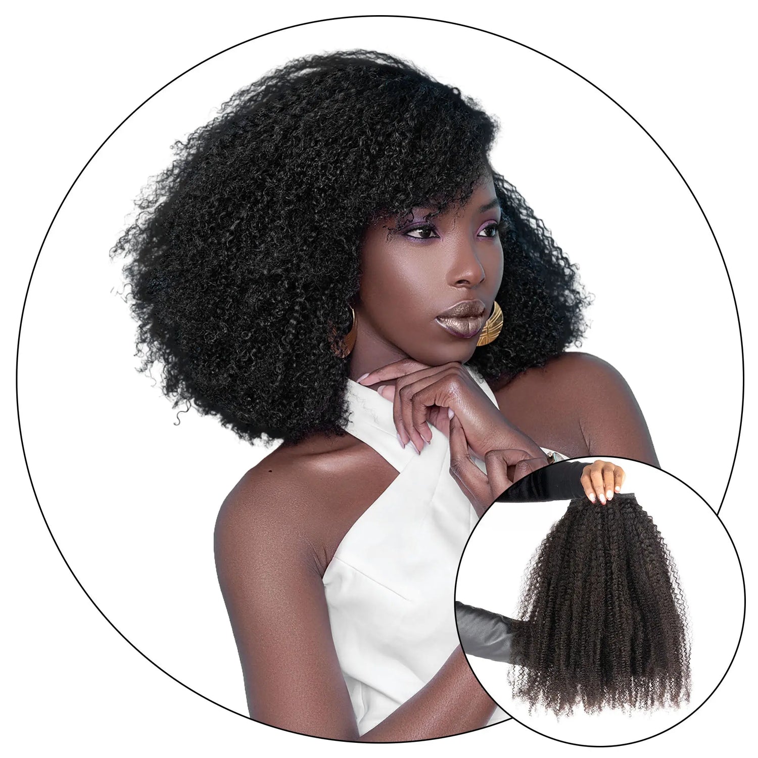 Jasmine Coil natural hair extensions, 4C kinky curly afro texture, clip-in style by True and Pure Texture