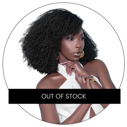 Jasmine Coil headband wig, 4C kinky curly afro texture easy wear natural hair wig by True and Pure Texture
