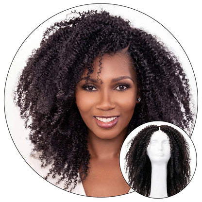 Jasmine Coil Afro kinky curly TruPart luxury raw hair V part U part wig seamless natural blend better than half wig