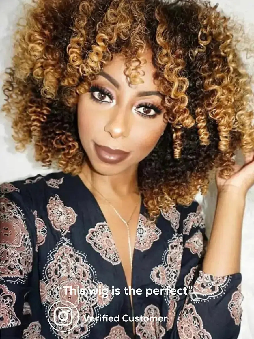 Jasmine Coil lace closure wig, 4C kinky curly afro texture human hair by True and Pure Texture