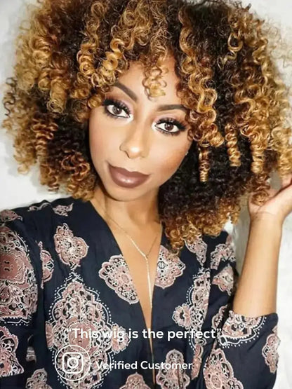 Jasmine Coil lace closure wig, 4C kinky curly afro texture human hair by True and Pure Texture