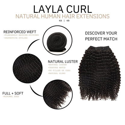 LAYLA CURL - NATURAL HAIR EXTENSIONS True and Pure Texture