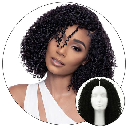 Layla Curl kinky curly TruPart luxury raw hair V part U part wig seamless natural blend better than half wig