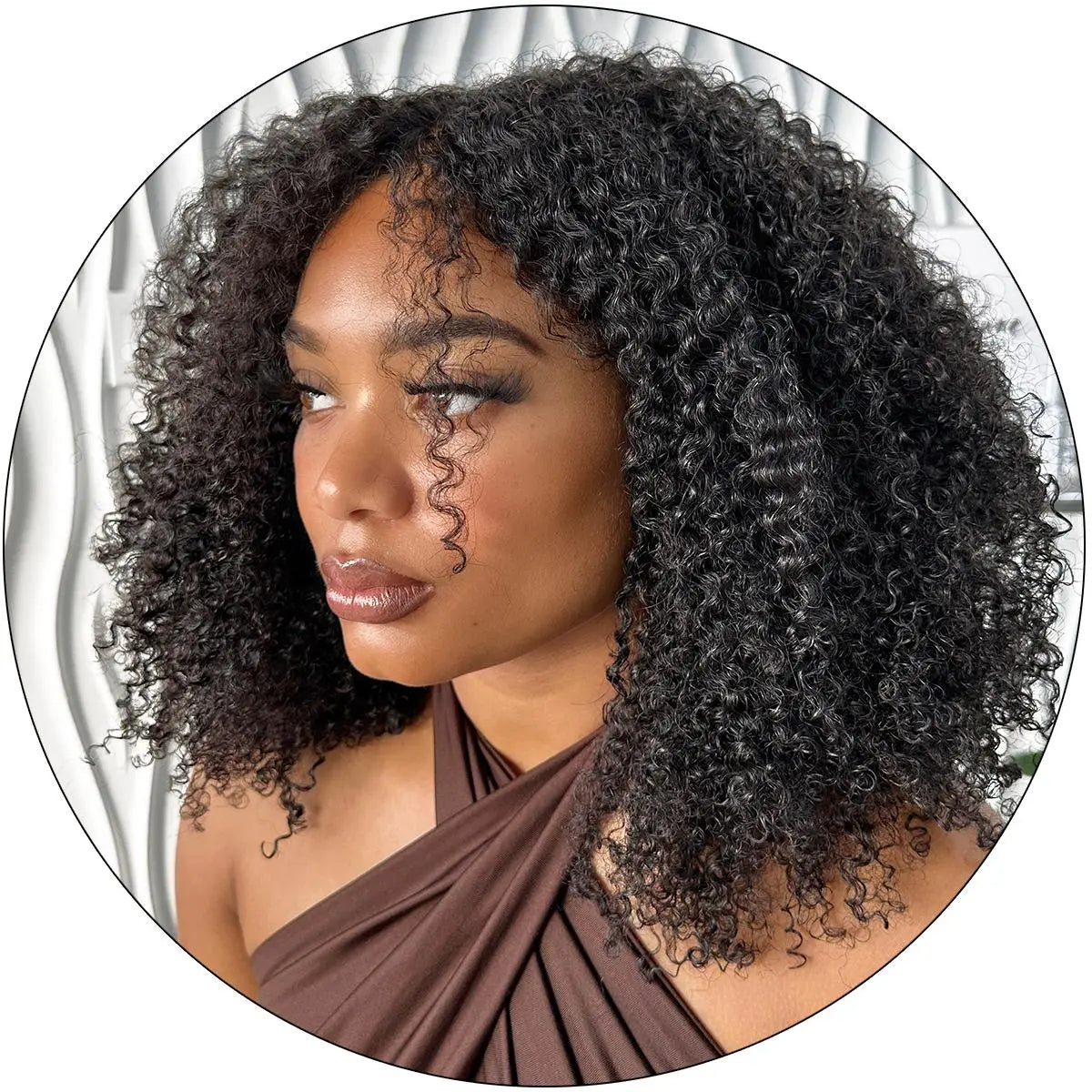 Layla Curl kinky curly clip-in extensions styled for 4a 4b hair