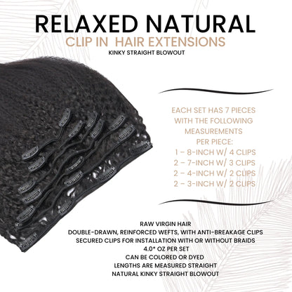 RELAXED NATURAL - CLIP IN HAIR EXTENSIONS True and Pure Texture
