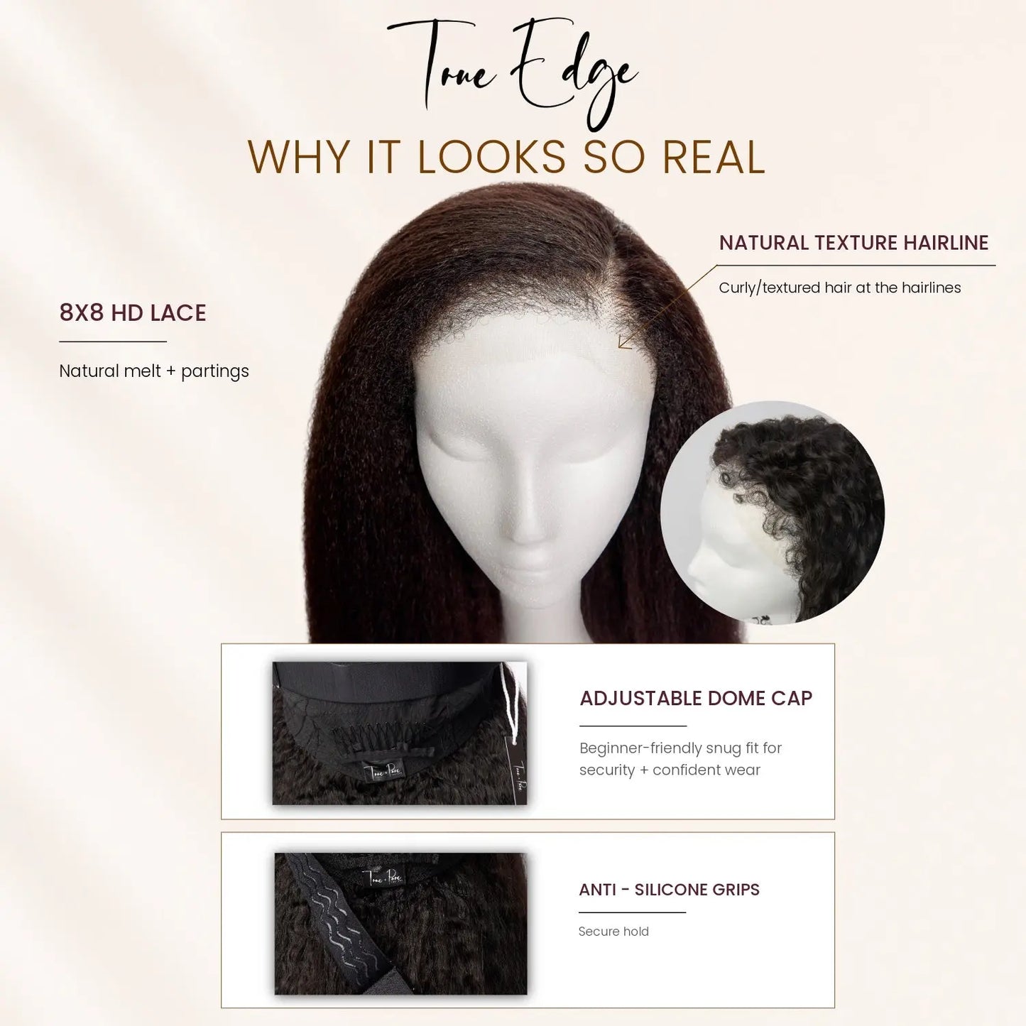 RELAXED NATURAL - LACE CLOSURE WIG True and Pure Texture