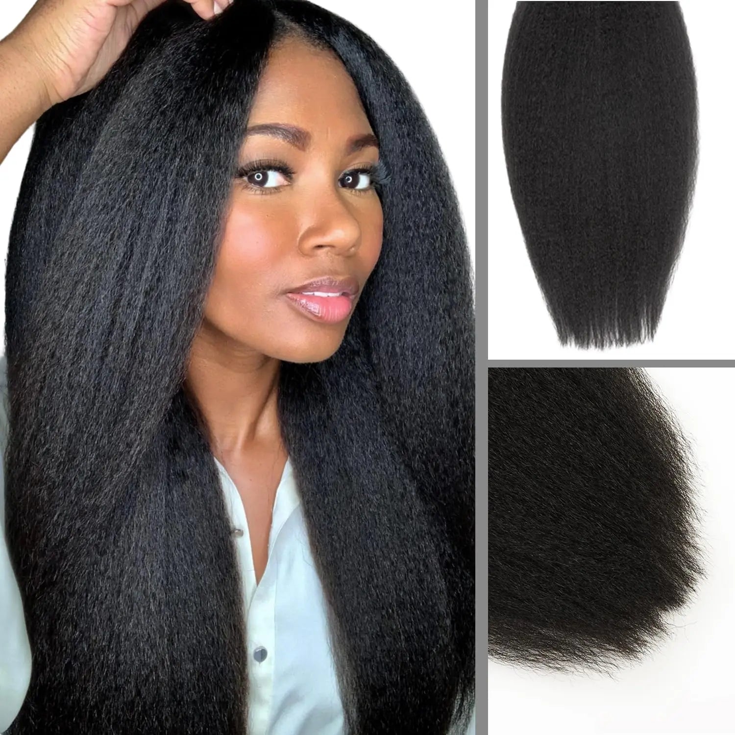 Relaxed Natural Natural Hair Extensions True and Pure Texture Natural Dark Brown 16 Pre Order Only Ships in 4 Weeks