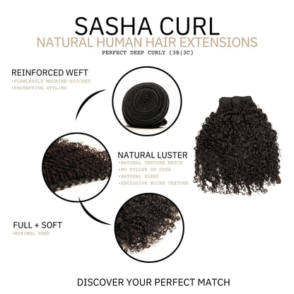 SASHA CURL -  NATURAL HAIR EXTENSIONS True and Pure Texture