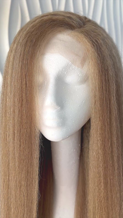 BLONDE  BROWN RELAXED NATURAL - LACE CLOSURE WIG (LIMITED EDITION)