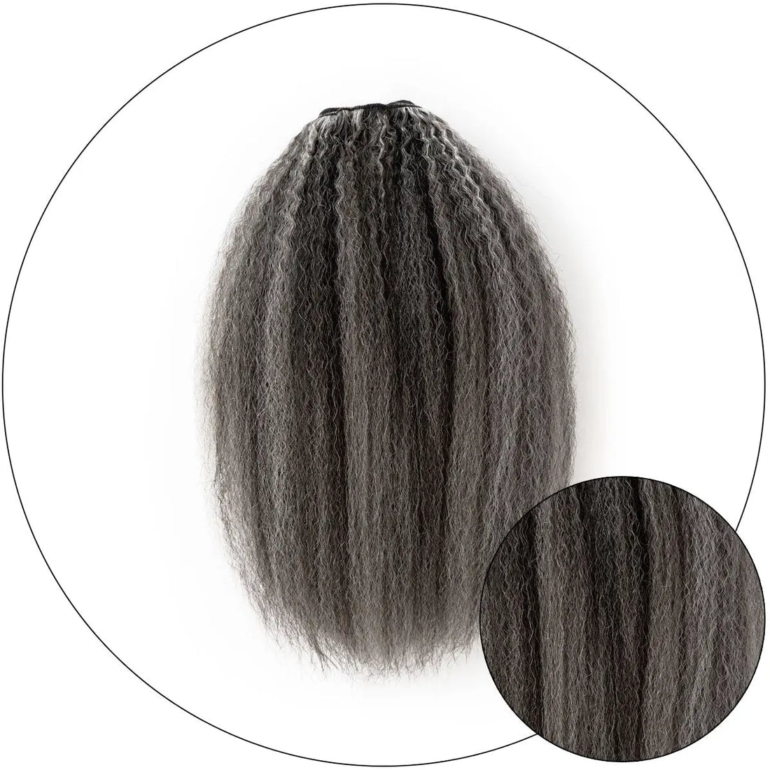 Gorgeous Gray Relaxed Natural Hair Extensions True and Pure Texture